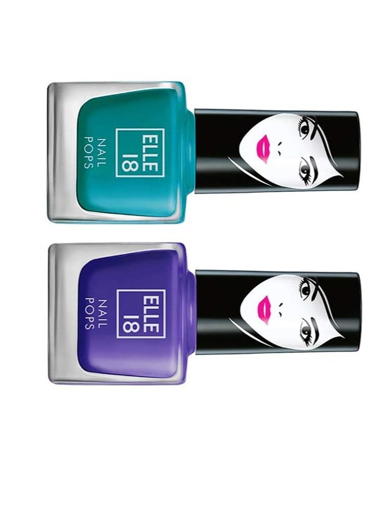 إيل 18 مجموعة طلاء أظافر Elle 18 Nail Pops، لون 155 بلمسة نهائية لامعة، ولون 163، 15 مل - Image 2